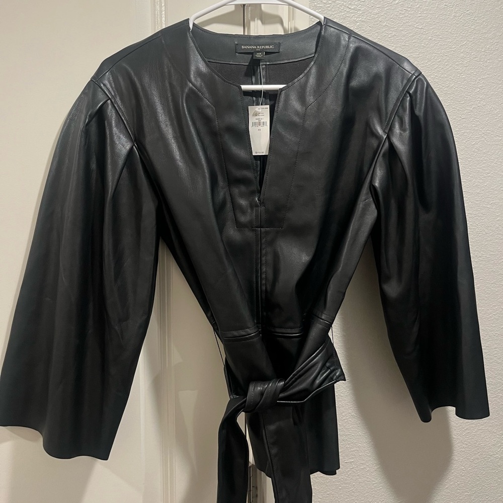 Banana republic vegan leather top